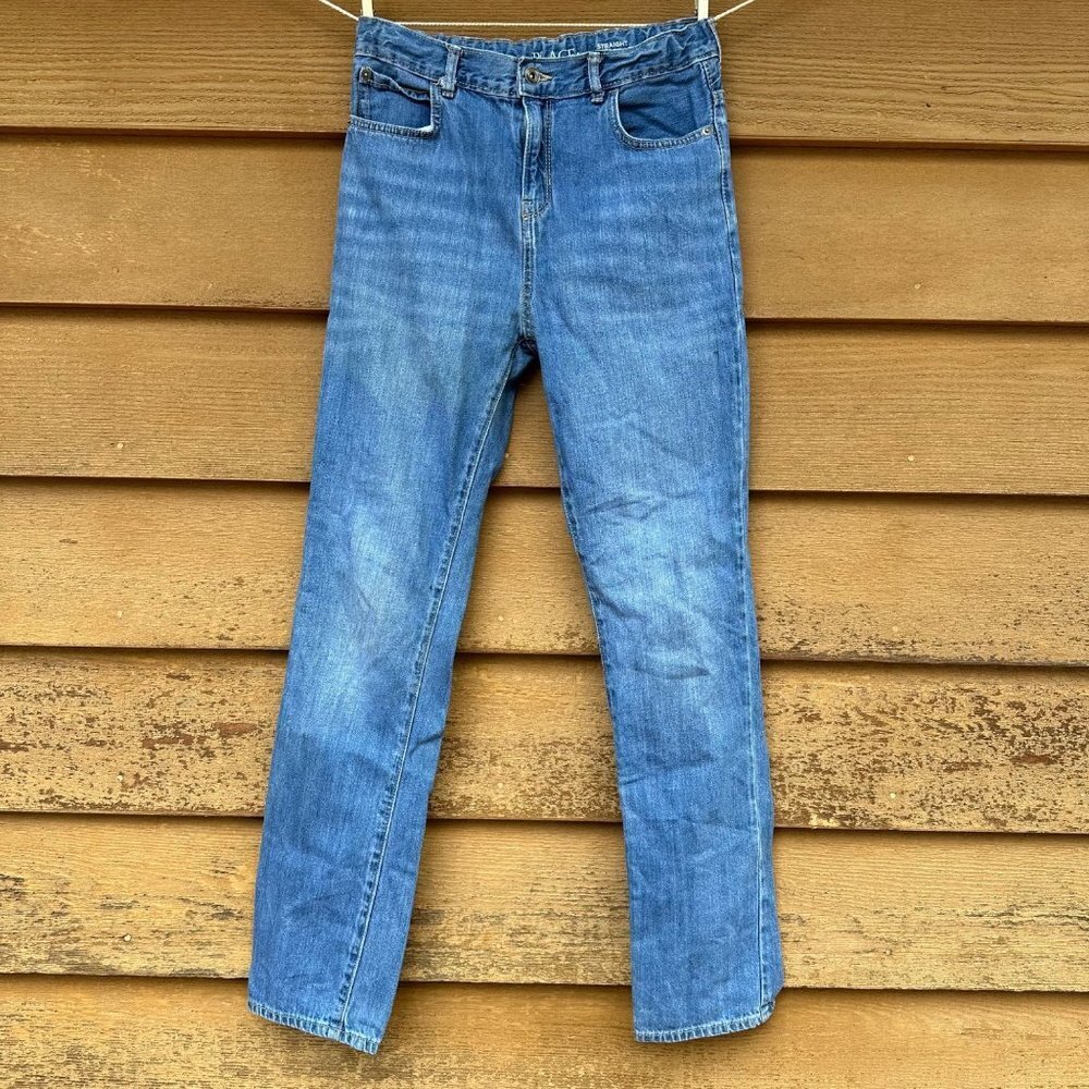 Children’s Place Boys Straight Blue Adjustable Waist Jeans Size 16